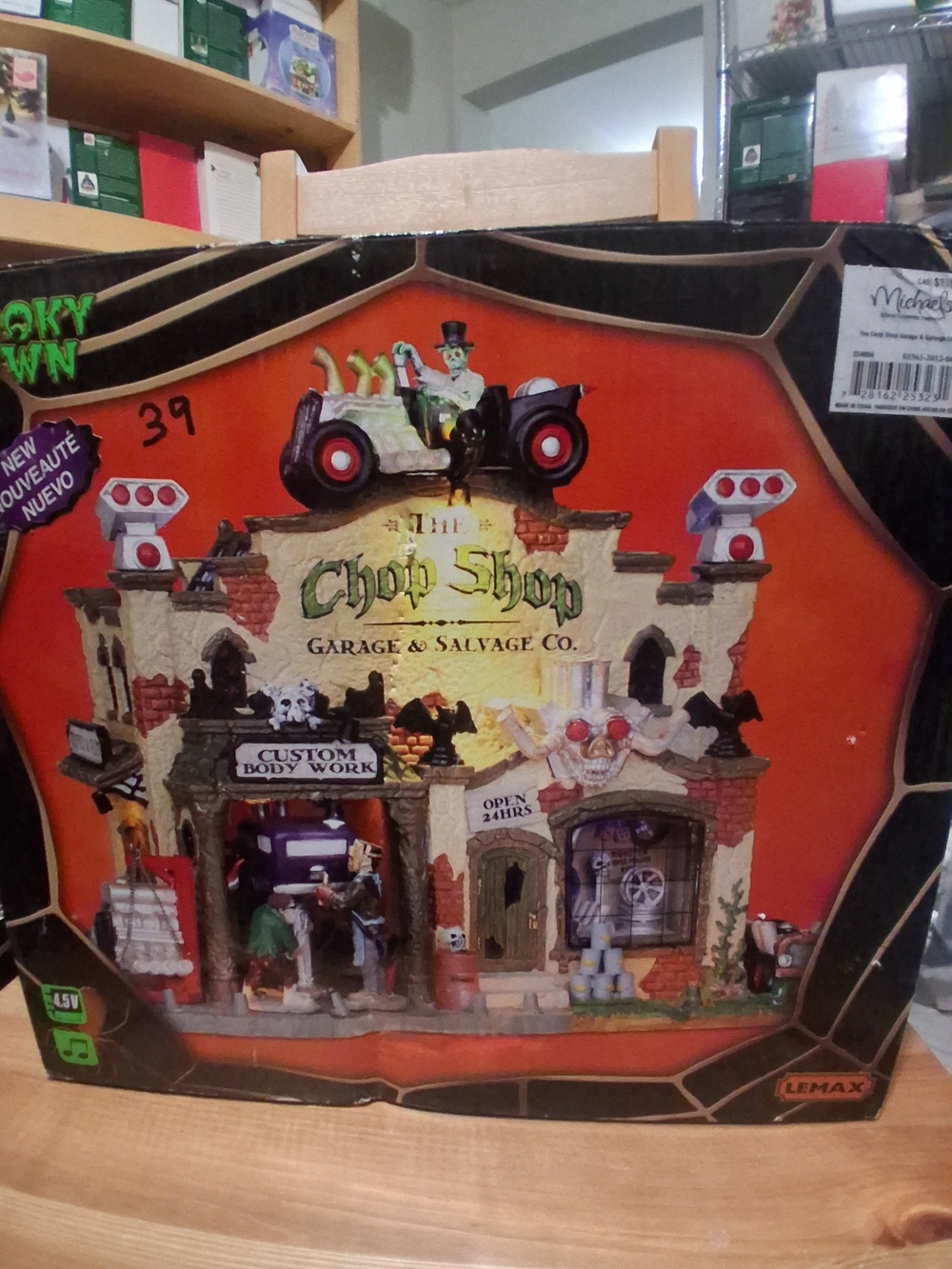 Michaels Orange & Black Chop Shop Garage Halloween Playset